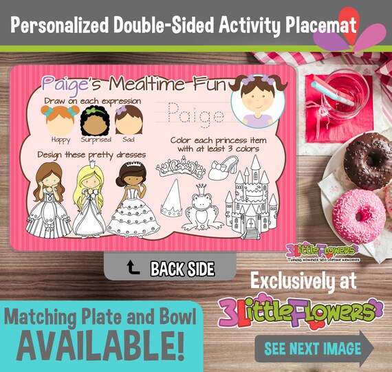 Personalized Little Me Girl Placemat Personalized placemat for kids