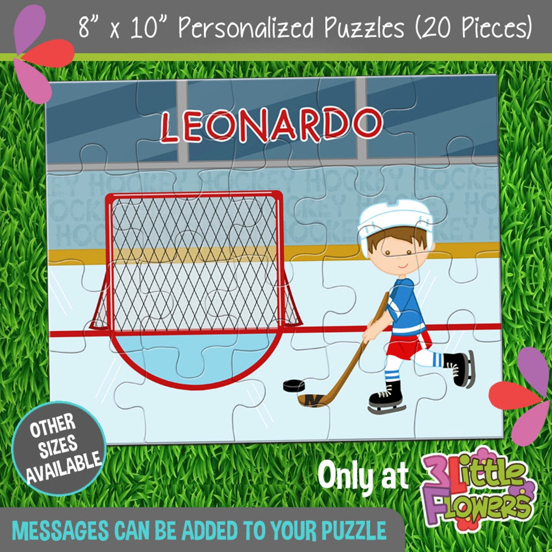 Hockey Player Puzzle Personalized 8 X 10 Puzzle Etsy