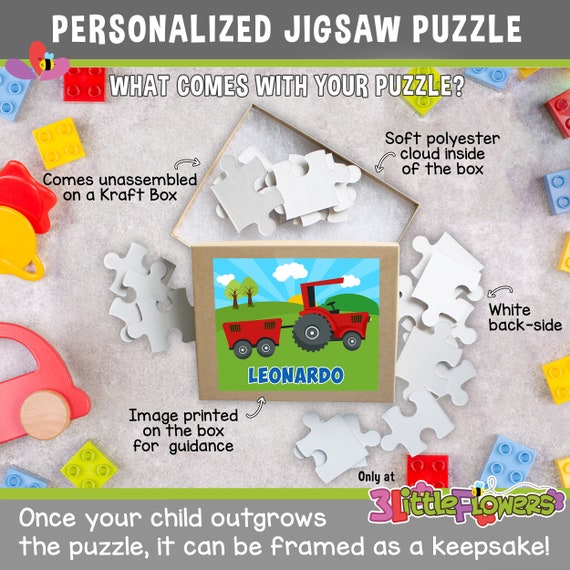 Puzzle en bois personnalisé avec prénom pour enfant, jouet amusant, cadeau  d'anniversaire ou de vacances