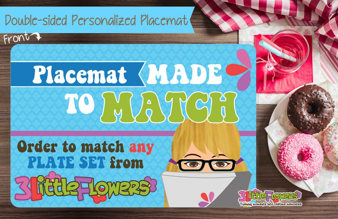 Made to Match Placemat Personalized Placemat for Kids Etsy