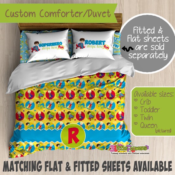 Superhero Custom Comforter Duvet Kids Comforter Kids Duvet