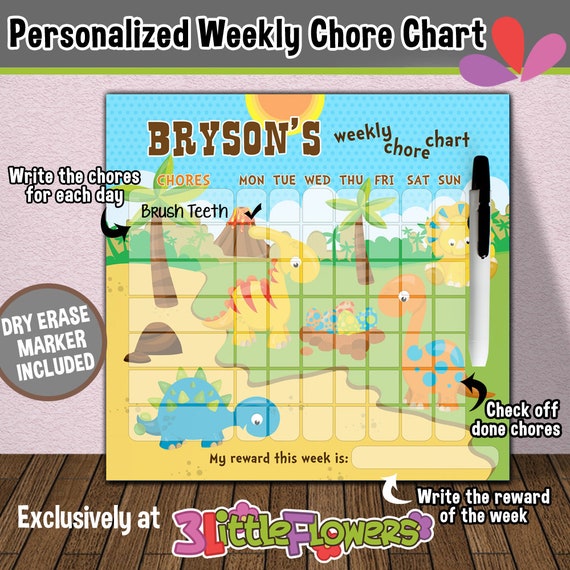 Personalized Chore Chart Dry Erase