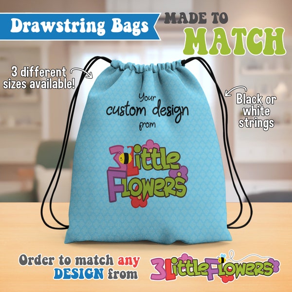 Personalized Childrens Drawstring Bags Etsy