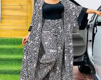Ankara Print Kimono Kleid: Nigerian Hochzeitsgast Outfit