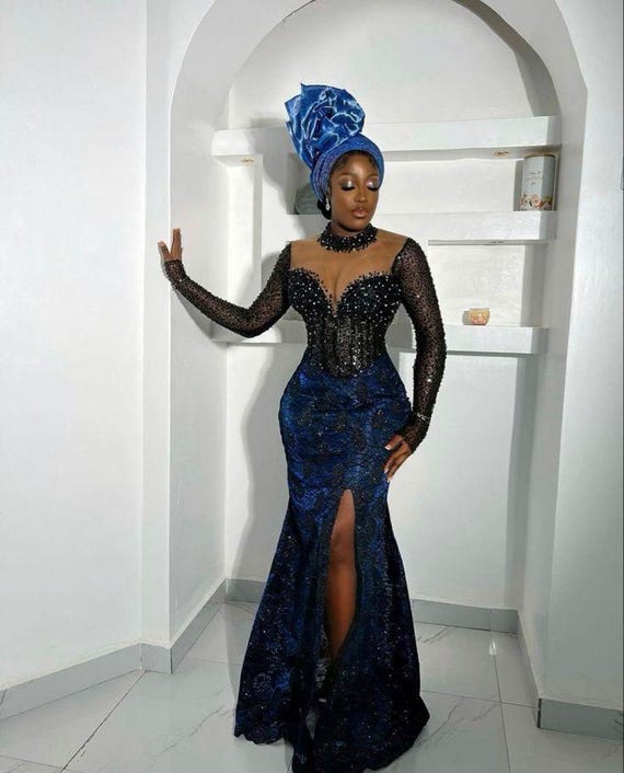 nigerian mermaid dress Elegant Nigerian Bride in Mermaid Wedding Dress