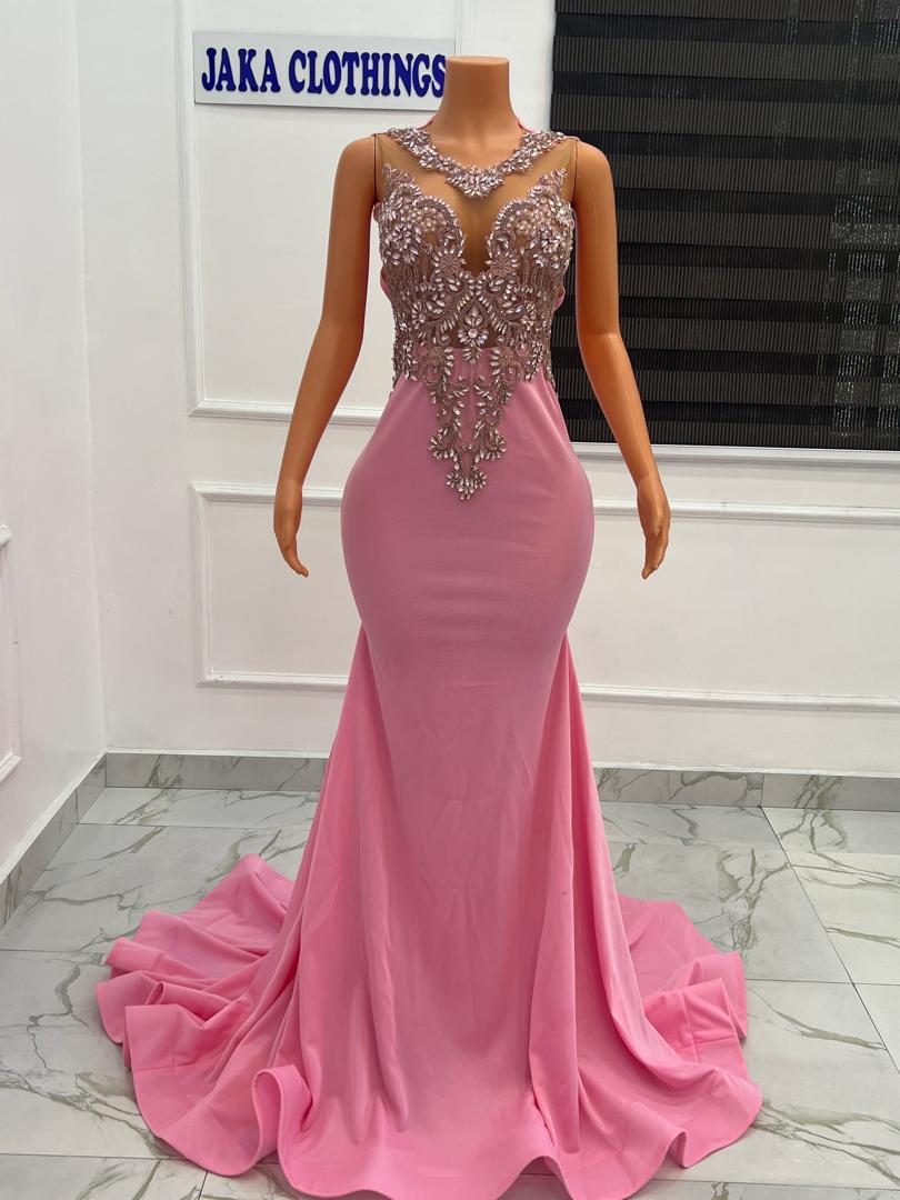 pink velvet mermaid dress Customized(can Not Refund) Pink Velvet Mermaid Prom Dresses Puffy Sleeves Ruffles Sequins Long Women Evening Dress Sheer Neck Pleats Party Robes