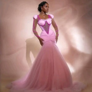 Handmade African Lace Mermaid Dress: Nigerian Wedding, Prom, Guest