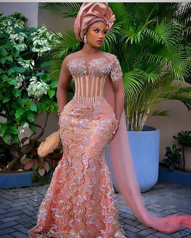 Handmade African Long Dress: Nigerian Wedding Guest Gown Africa Style dreses