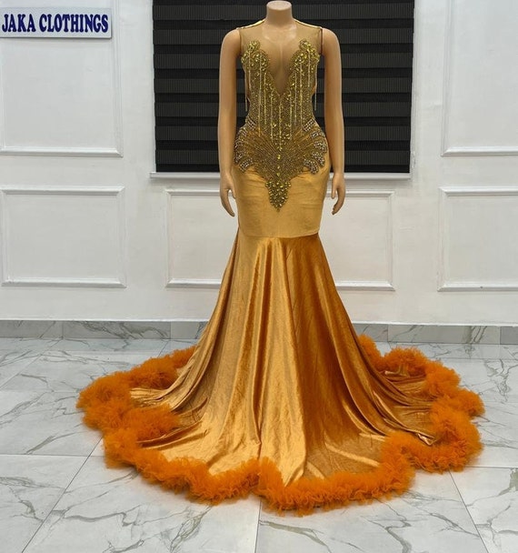 gold velvet prom dress Miranda Gold Velvet Formal Maxi Dress - US 14