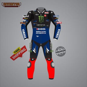 YAMAHA Motogp men Motorbike racing suit - Top grain Cowhide mild leather suits - Motorcycle Racing Suits, With all customization
