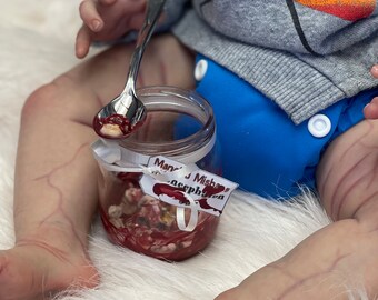 Encephalon Jar Prop | Hand-Sculpted Polymer Clay Brains for Zombie Reborn Dolls