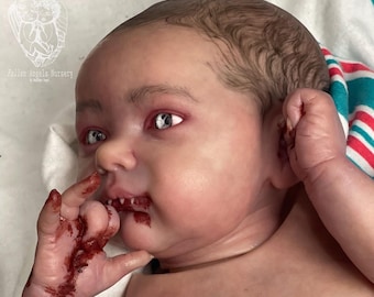 Custom Sanguine Vampyre Reborn Baby Doll: Hyper-Realistic Fantasy Art