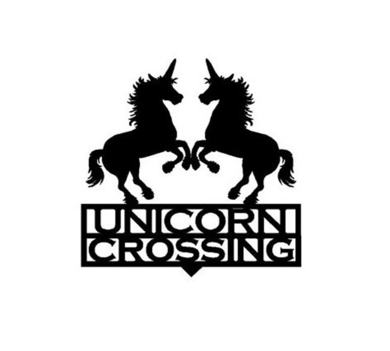 Unicorn Crossing Garden Stake Metal Art Z1 Etsy