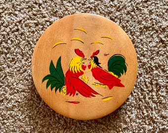 Vintage 1950s Rooster Burger Press: Mid-Century Kitchen Decor