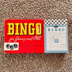 Vintage (1960s) Bingo &quot;For Young and Old&quot; Game Set | Family Game Night | Midcentury Board Games [Pre-Owned / Complete]
