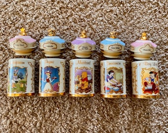Rare Vintage (1995) Lenox Disney Porcelain Spice Jars Set | Daisy