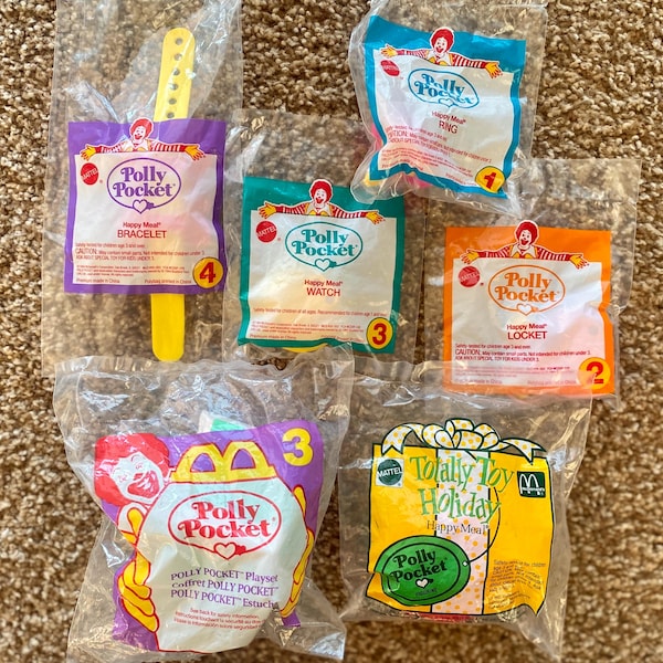 Vintage (1993-1995) Polly Pocket samlarleksaker McDonald's Happy Meal | Mattel/Bluebird | Du väljer [Förseglad]