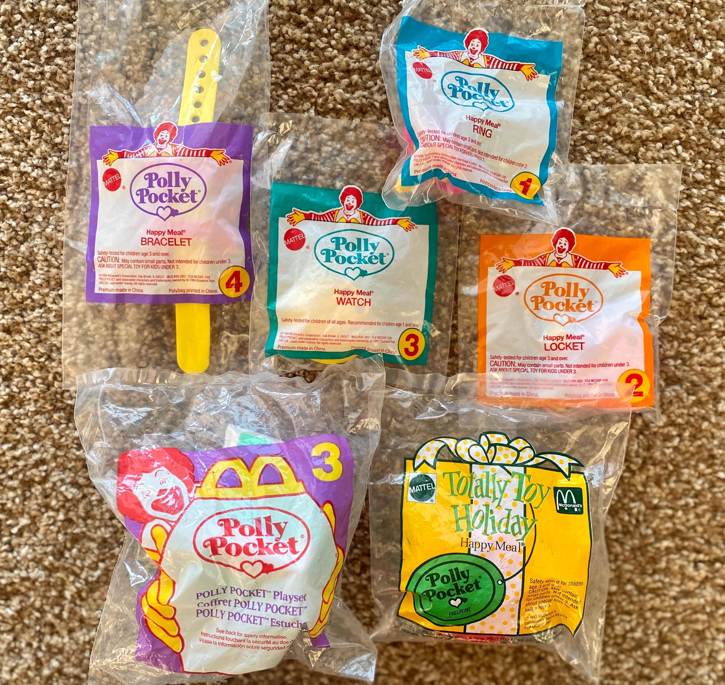 Vintage (1993-1995) Polly Pocket Collectible McDonald's Happy Meal Toys | Mattel/Bluebird | You Choose [Sealed]