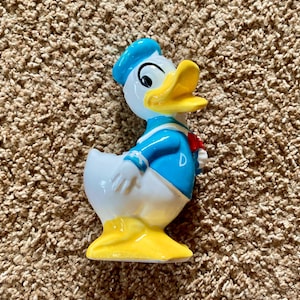 Vintage (1960s) Disney Donald Duck Ceramic Hand-Painted 6.5" Coin Bank / Piggy Bank | Vintage Disney | Duck Decor [Pre-Owned]