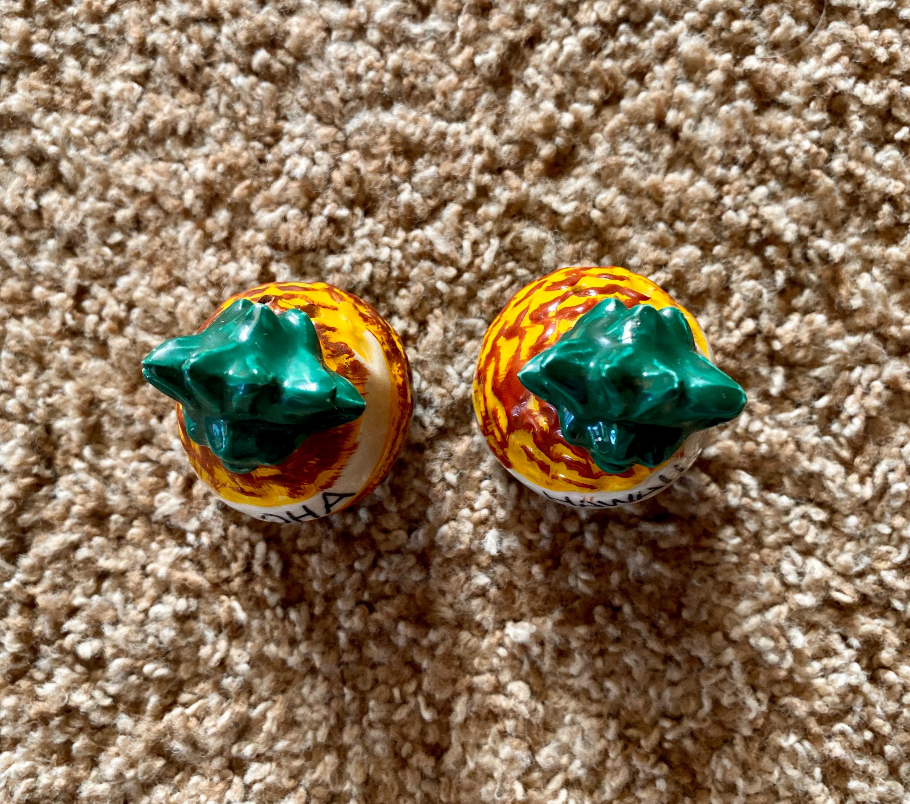 ヴィンテージ セラミック パイナップル ソルト＆ペッパー シェーカー