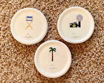 Los Angeles Ceramic Coaster Set: Kitson LA Souvenir Gifts