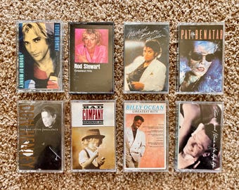 Stare kasety magnetofonowe z muzyką rockową i popową: Michael Jackson, Eddie Money (używane)