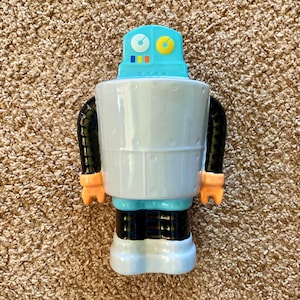 Vintage (2013) Target Brand Robot Ceramic Coin Piggy Bank | Unique Coin Bank | Robot Decor [Pre-Owned / Has Original Tag]