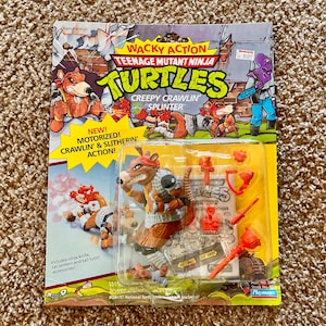 Vintage (1990) Wacky Action Teenage Mutant Ninja Turtles &quot;Creepy Crawlin&#39; Splinter&quot; Motorized Collectible Toy | 90s Action Figures [Sealed]
