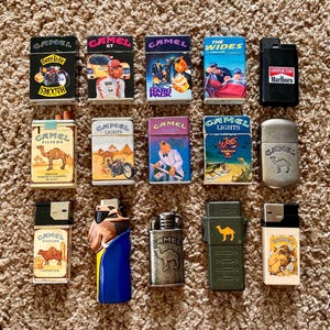 Vintage (1980/1990s) Variety Cigarette Lighters | Camel & Malboro | Unique Vintage Lighters | You Choose [Pre-Owned / Untested]