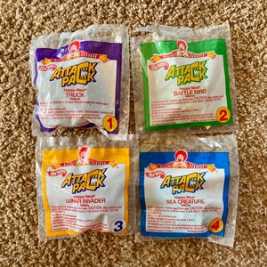 Vintage (1994) Hot Wheels &quot;Attack Pack&quot; Vehicles McDonald&#39;s Happy Meal Toy Collection | You Choose [Sealed]