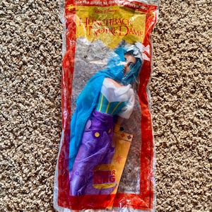 Vintage (1996) Disney&#39;s The Hunchback of Notre Dame &quot;Esmeralda&quot; 9&quot; Doll Burger King Kid&#39;s Club Toy | 90s Happy Meal Toy [Sealed]