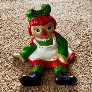 Vintage (1970er Jahre) Rtagdy Ann Bunte Große Keramik 8 &quot;Sitzende dekorative Figur Statue | Clown Dekor | Puppen-Dekor [Gebraucht]