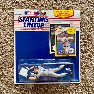 Vintage (1988) Steve Sax Los Angeles Dodgers Starting Lineup Action Figure Featuring &#39;82 Rookie Card | Official MLB | LA Dodgers [Sealed]