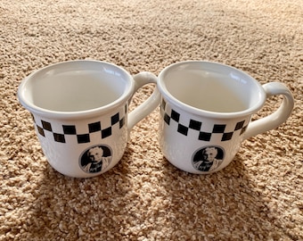 vintage See's Candies « Mary See » en céramique à carreaux noirs et blancs | Célèbre tasse de thé au café et aux bonbons | Vous choisissez [Occasion]