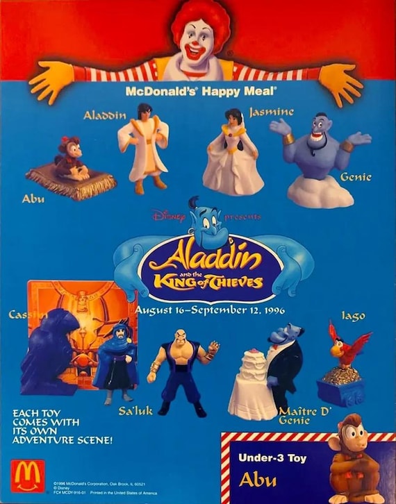 1996 DISNEY'S ALADDIN KING OF THIEVES MCDONALDS HAPPY MEAL