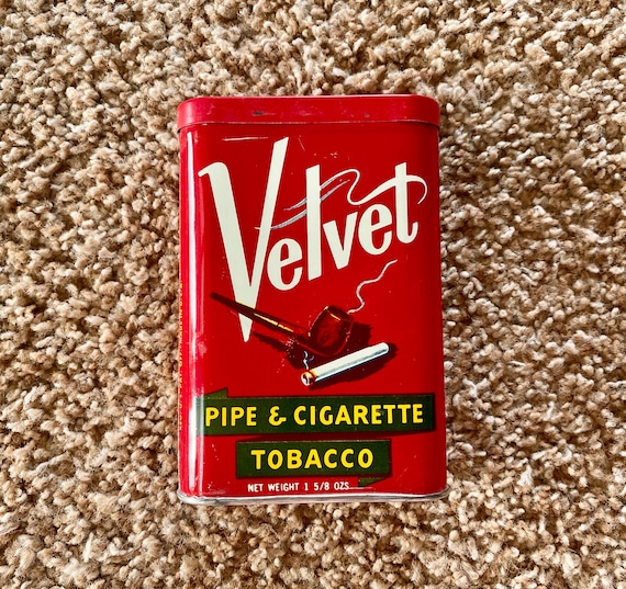 velvet pipe tobacco history Vintage Velvet Tobacco Tin: 1940s-50s Metal Case, Mid-century Collectible