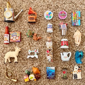 Vintageprydnadssaker, mini- och småsaker: Dockhusdekor, fynd till skrivarfacken [Begagnade]