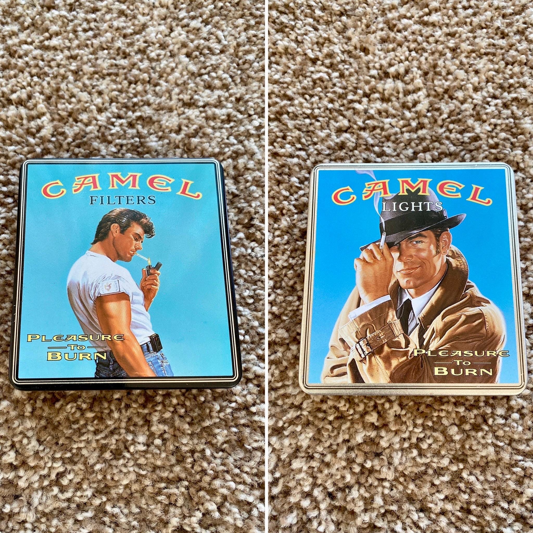 Vintage Camel Lights Collectible Tin | Cigarette Case, Trinket Box