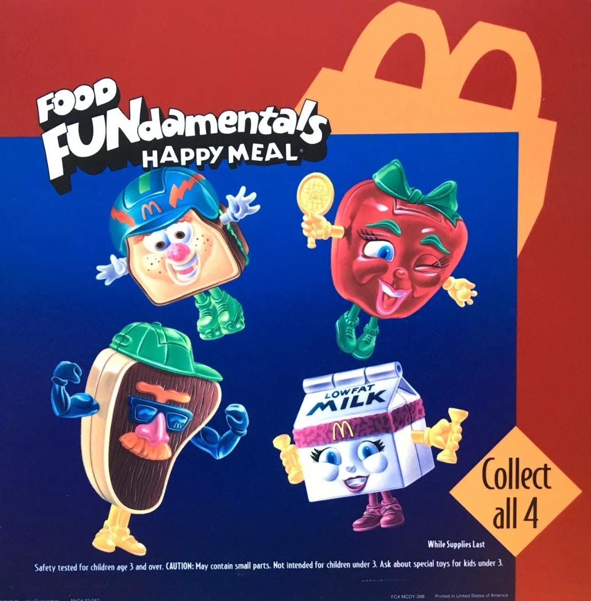 ヴィンテージ（1992年）マクドナルド FUNdamentals 折りたたみ式フード