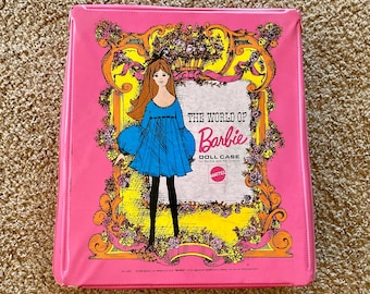 Vintage 1968 "The World of Barbie" Pink Doll Trunk Collectible Carrying Case