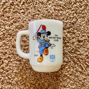 希少なヴィンテージ（1955年）ディズニー ミッキーマウス＆ペプシ ミルクガラス コーヒーマグ アンカー・ホーキングより | ディズニー キッチン | ミッキーマウス ギフト [中古]