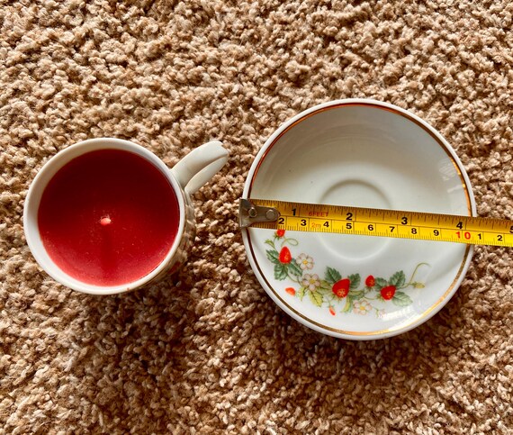 Vintage (1978) Strawberry Fine Porcelain 22k Gold Rim Tea
