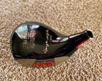 Zabytkowa karafka do whisky Douglas McGibbon Golf Club: szkocka butelka Driver z lat 80. XX wieku