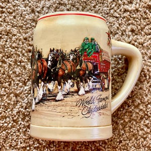 Vintage (1987) Budweiser World Famous Clydesdales Beer Stein 18 oz. Mug | Anheuser Busch [Pre-Owned]