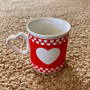 Vintage (1980s) Valentine's Day Heart Ceramic Coffee Mug by Midwest Importers of Cannon Falls | Valentine's Day Gifts [Pre-Owned]