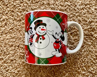 Disney Store Christmas Mickey & Minnie Mouse 14oz. Ceramic Coffee Mug | Holiday Christmas Mugs
