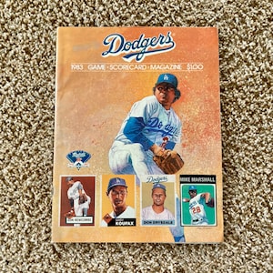 Vintage (1983) Los Angeles Dodgers Game Scorecard Magazine | Vintage Dodgers | Fernando Valenzuela, Sandy Koufax & More [Pre-Owned]