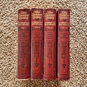 Vintage (1912) &quot;The Junior Classics A Library for Boys and Girls&quot; Volumes 1-4 (I-IV) Hardcover Books Set of 4 [Pre-Owned]