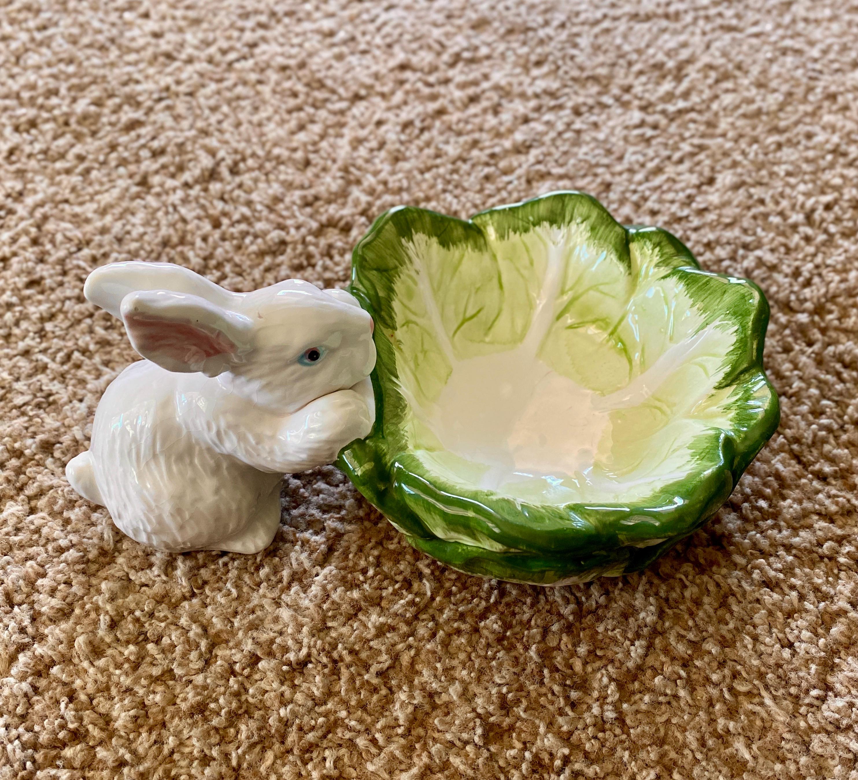 希少 ❗️陶器製 Dutch Rabbit Cabbage Leaf Tray Raz 8