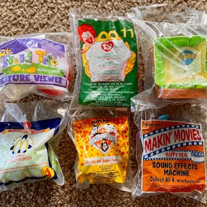 Vintage (1990s) McDonald&#39;s Happy Meal Toy Lot / Bundle of 6 | Animaniacs, Beanie Babies, etc. [Sealed]
